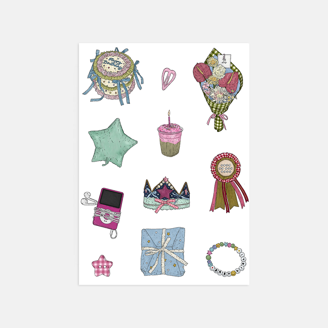 Birthday Baddie A5 Sticker Sheet