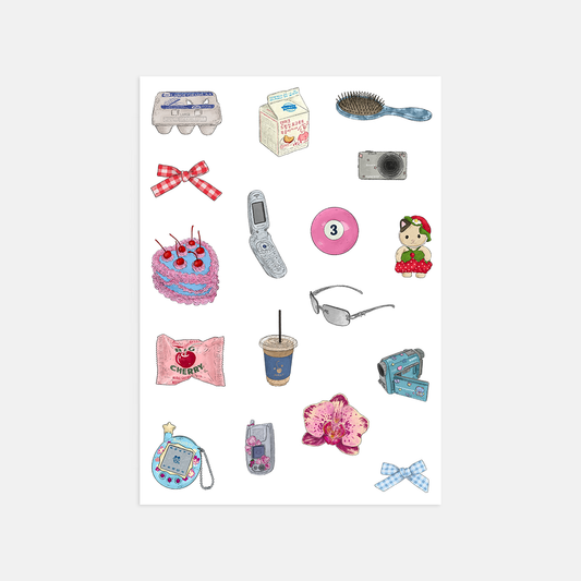 Blue Trinkets A5 Sticker Sheet