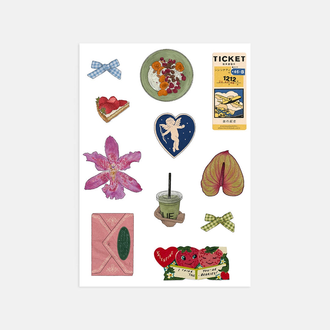 Girly Stickers A5 Sticker Sheet