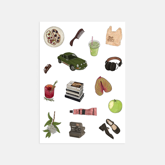 Green Trinkets A5 Sticker Sheet