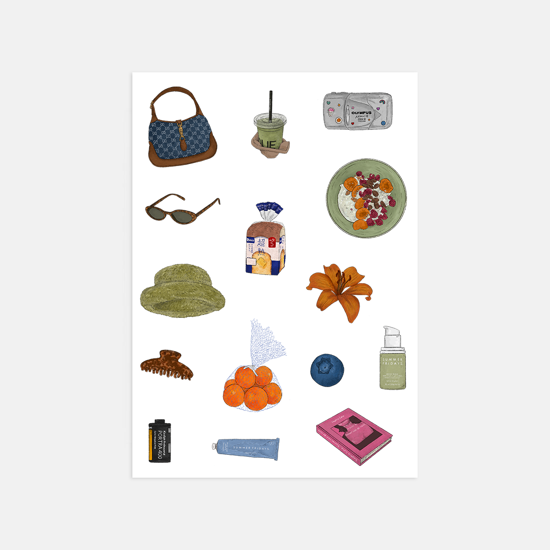 Orange Trinkets A5 Sticker Sheet