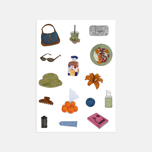 Orange Trinkets A5 Sticker Sheet
