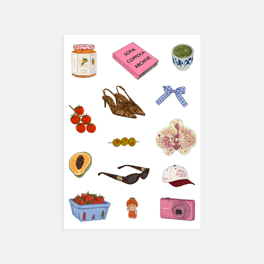 Pink Trinkets A5 Sticker Sheet