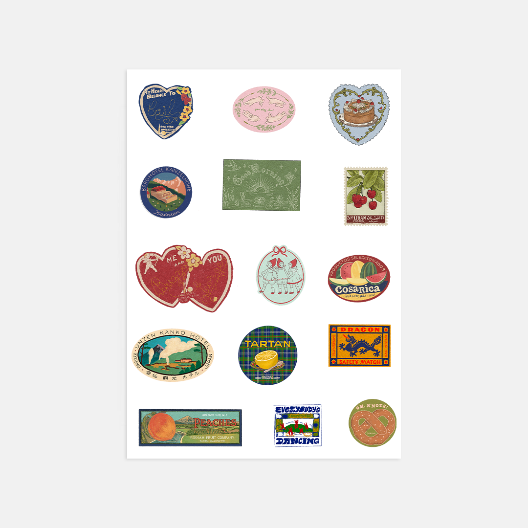 Retro A5 Sticker Sheet
